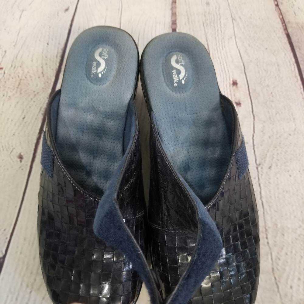 Soft walk clogs Nursing leather Navy Size  9 - Picture 9 of 9